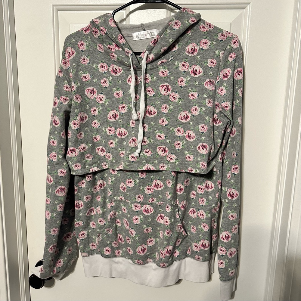 2/$30 Vintage Latched Mama floral nursing hoodie